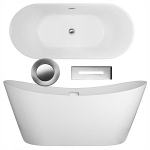 Wanna Wolnostojąca Syfon Chrom 160 Cm Korek Klik