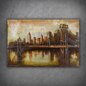 Makatka obraz metalowy LOFT MOST MANHATTAN 2