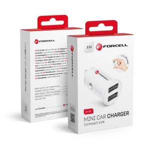Ładowarka Samochodowa Forcell Mini 2xUSB 3,1A biała CC-SJ02