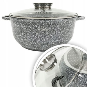 Garnek z pokrywką Zilner marmur indukcja 28cm 6,8L