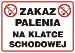 Znak - Zakaz palenia na klatce schodowej NC108 Zakaz palenia na klatce scho