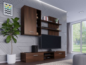 MEBLOŚCIANKA Kesera zestaw mebli do salonu wenge