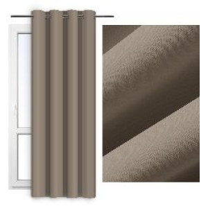GOTOWA Zasłona gładka na przelotkach 140x250 mocca ZASŁONY do salonu
