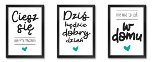 Nowoczesne obrazy plakaty grafiki z napisami do kuchni jadalni x3