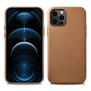 Etui ICarer Case Leather z naturalnej skóry do iPhone 12 Pro Max brązowy (k