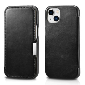 Etui ICarer Metal Clip Vintage Folio do iPhone 13 mini czarny