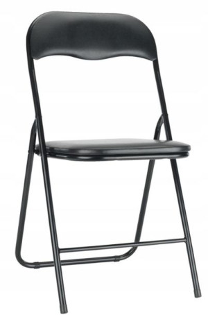 Krzesło składane biurowe bankietowe solidne czarne