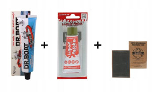 Klej Dr. Boat+Płynna Łata 20ml+Siatka Wzmacniająca