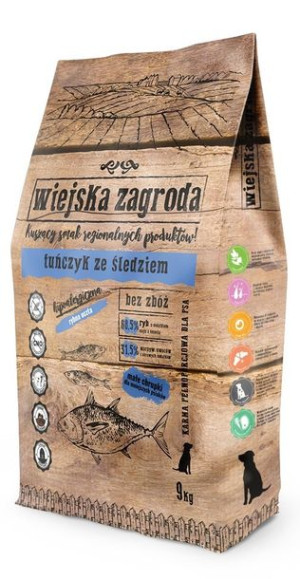 Wiejska Zagroda Tuńczyk ze śledziem 9kg karma sucha dla psa