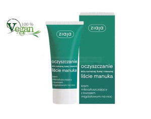 Ziaja krem mikrozłuszczający z kwasem migdałowym na noc Liście Manuka