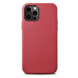 Etui ICarer Case Leather do iPhone 12 / 12 Pro czerwony (kompatybilne z Mag