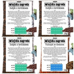 Wiejska Zagroda Indyk z królikiem 3kg + 1kg gratis karma sucha dla psa