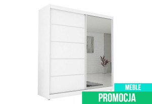 Biała Szafa Przeswuna Z Lustrem 200 Cm " Iza "
