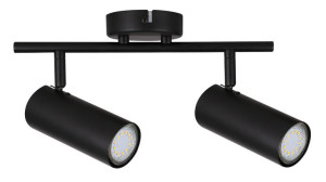 Colly Lampa Sufitowa Czarny 2x15w Gu10 Klosz Czarny