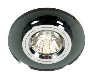 Ss-10 Ch/bk Mr16 Chrom Opr. Strop. Stała Okrągła Szkło Czarne