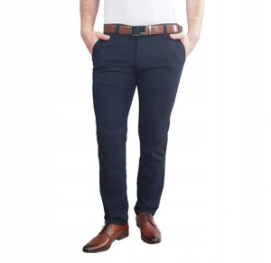 Spodnie męskie chinosy granat Vankel Jeans
