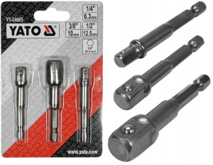 Yato - Zestaw Adapterów Hex Do Nasadek 1/4 3/8 1/2