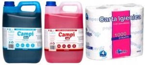 Płyn Toalet Turystycznych Campi Blue 2x5l + Papier