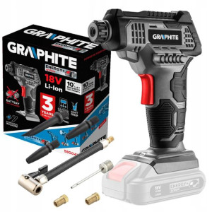 KOMPRESOR AKUMULATOROWY Graphite 58G041 + końcówki
