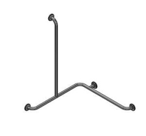 Poręcz MAKOLUX kątowa poziomo-pionowa prawa 80/80/110 cm MAT