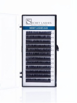 Secret Lashes Rzęsy Minky volume skręt D 0,03 9mm
