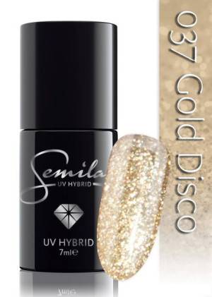 Semilac 037 Gold Disco 7ml kolorowy lakier hybrydowy