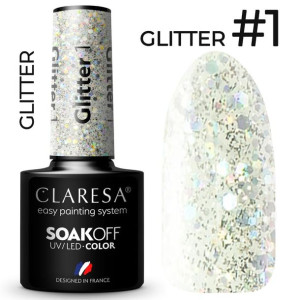 Claresa Lakier hybrydowy GLITTER 1 5g