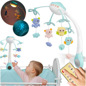 Karuzela do łóżeczka projektor muzyka lampka dla dzieci Ricokids niebieska