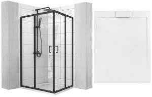 Kabina Prysznicowa Vito 80x100 + Brodzik Biały