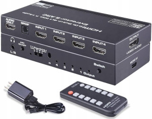 Switch Hdmi 2.0 4x1 Rozdziela Ekstraktor Atmos 7.1