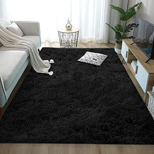 Dywan 140x200 Cm Miękki Pluszowy Czarny Xxl!!