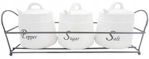 Designerski Zestaw Pojemników Sól Cukier Pieprz