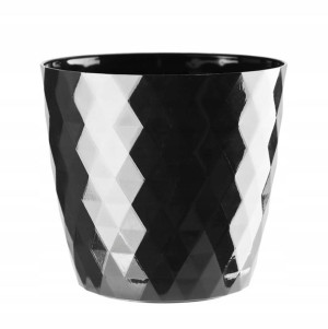 Doniczka Cristal 14cm czarna osłonka zioła kwiaty