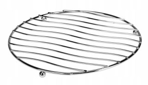 Podkładka pod garnek metalowa 20cm okrągła srebrna
