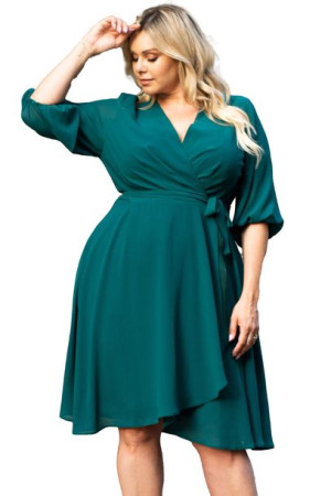 Sukienka NATALY gładka b.zieleń 54 PLUS SIZE