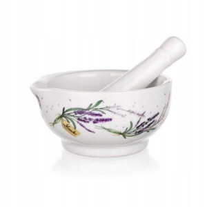 Ceramiczny Moździerz Z Tłuczkiem Do Ziół Lawenda