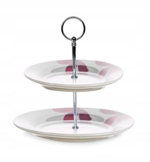 PATERA na Ciasta Owoce Etażerka PORCELANA piętrowa