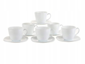 Komplet Filiżanki Białe 6x 220 Ml Bormioli Parma