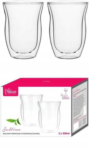 SZKLANKA TERMICZNA z podwójną ścianką 2 x 300 ml
