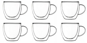 SZKLANKI TERMICZNE 6 x 250ml DUO podwójna ścianka