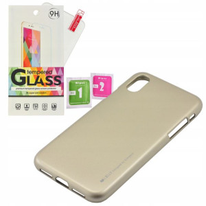 Etui iJelly Mercury złoty do Iphone X / Xs szkło