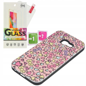 Etui Print Hearts RÓŻ do Samsung A3 2017 + szkło