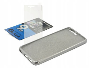 Etui Bumper Glitter do Huawei P10 + szkło srebrny