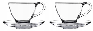 KOMPLET FILIŻANKA szklanka SZKŁO 2 x 200 ml emily