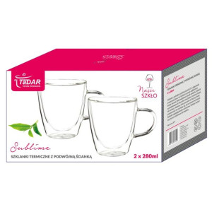 SZKLANKA TERMICZNA z podwójną ścianką 2 x 280 ml
