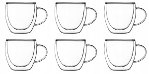 SZKLANKI TERMICZNE 6 x 250ml DUO podwójna ścianka