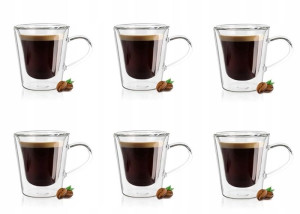 SZKLANKI TERMICZNE z podwójną ścianką 6 x 110 ml