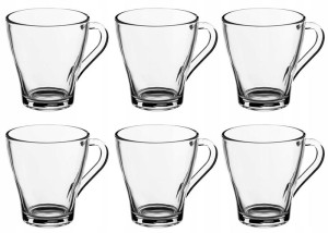 ZESTAW SZKLANKA z uchem KUBEK 6 x 250 ml LILI