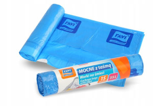 Worki na śmieci z taśmą 35 L na papier niebieskie