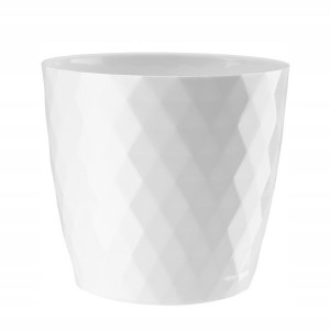 Doniczka Cristal 12 cm biała osłonka zioła kwiatki